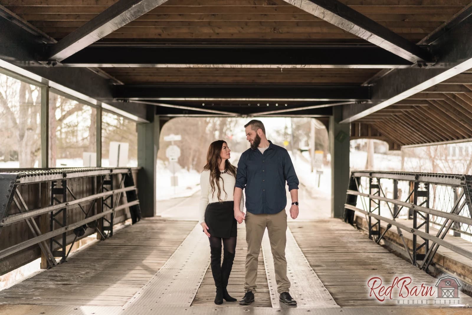 Jamie and Justin at Historic Downtown Long Grove, IL